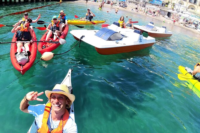 Amalfi Coast Kayak & Snorkeling Tour to the Pandora's Cave - Paddling route with Norman Tower and the Acquachiara sulfur cave stop