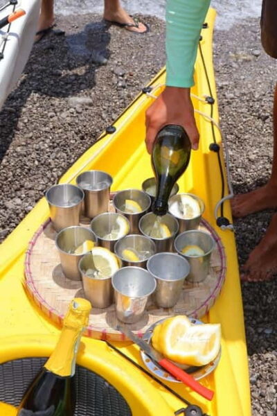 Amalfi: Kayak/Snorkel Tour to Pandora Cave with Lemon Spritz - The paddle out from Maiori: Norman Tower and a sulfur cave