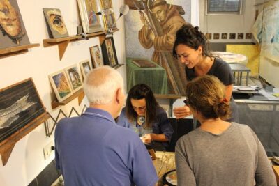 Ancient Mosaic Workshop in Rome - Cutting marble tiles and planning your design: where the magic becomes skill