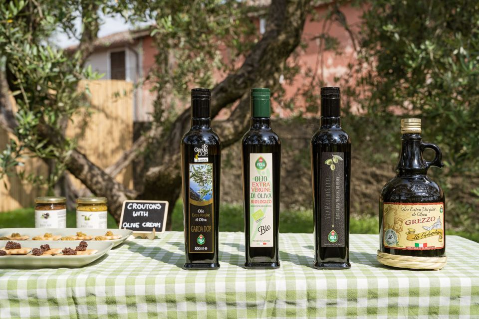 Bardolino: Lake Garda Oil Mill Tour with Olive Oil Tasting - The Outdoor Garden Tasting: Four Oils, Bread, Salami, And Paté