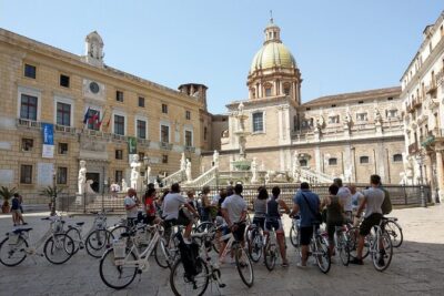 Bike tour of the historic center of Palermo with tasting - Piazza Pretoria and Quattro Canti: Baroque Palermo’s “Postcard” Corners