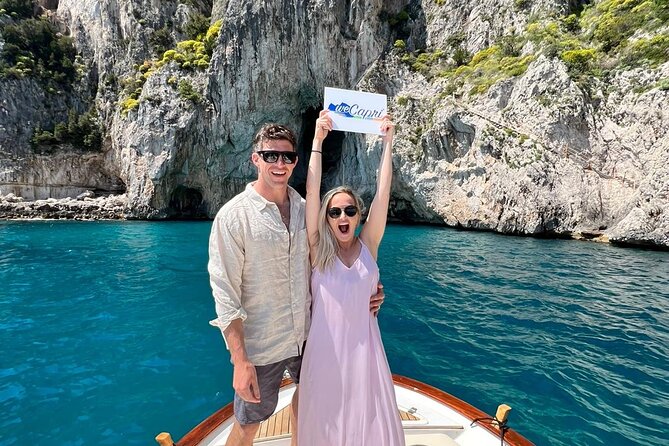 Boat Tour in Capri Italy - Stop-by-stop route: Isola Azzurra, limestone grotto shapes, and the red rock structure