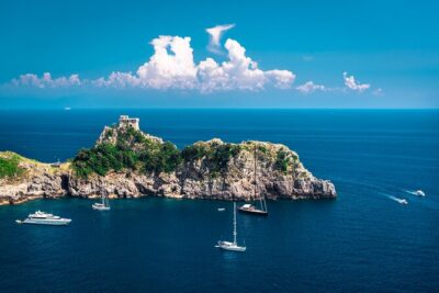 Boat tour of the Amalfi Coast with Aperitif - Stop 2: Castiglione to Marmorata and that natural cascade view