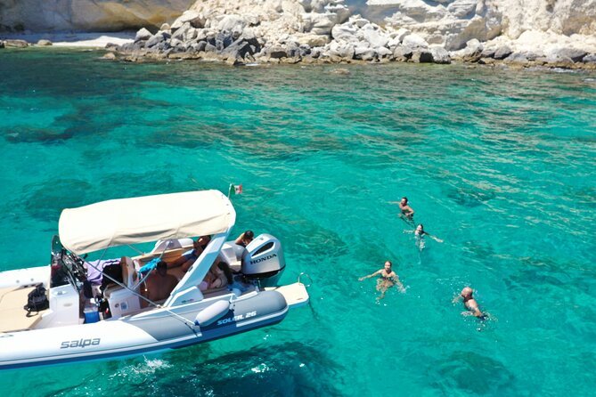Cagliari Boat Tour 4 Stops .Possible Sighting of Dolphins - Sella del Diavolo and the Gasole pools: the star stop