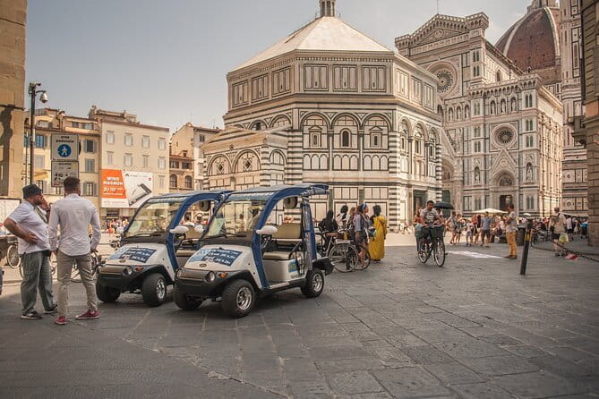 Florence Eco Tour by Electric Golf Cart - Passing the National Central Library by the Arno