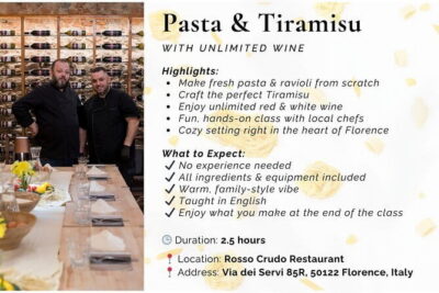 Florence: Pasta & Tiramisu Cooking Class with Unlimited Wine - The 3-hour flow: from flour hands to dessert plate