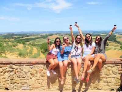 From Florence: Tuscany & San Gimignano Tour with 2 Tastings - First winery tasting: black-rooster Chianti Classico plus Super Tuscan pours