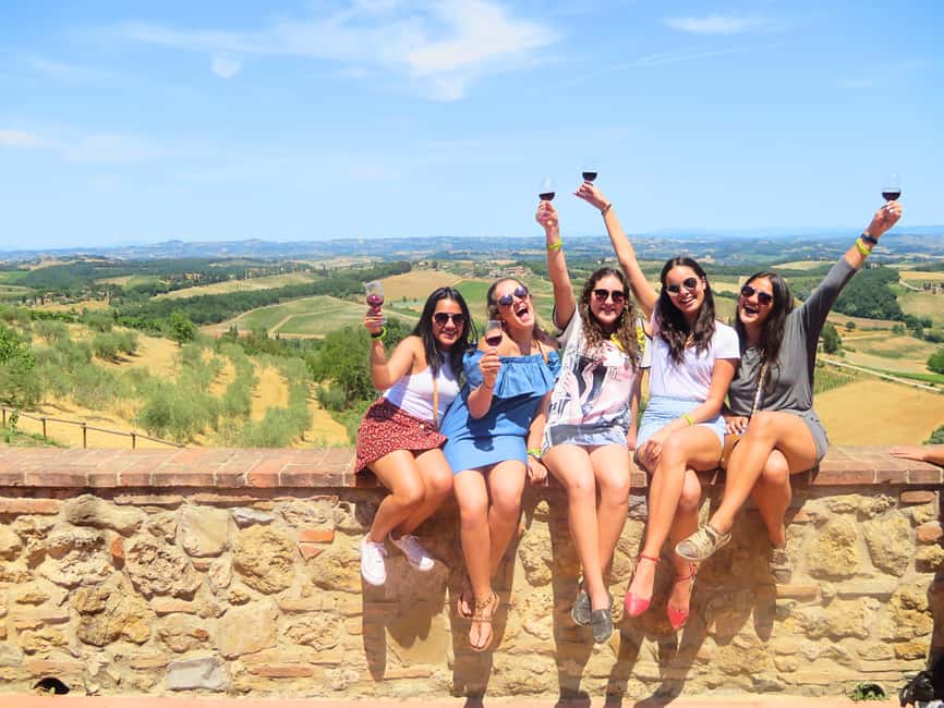 From Florence: Tuscany & San Gimignano Tour with 2 Tastings - First winery tasting: black-rooster Chianti Classico plus Super Tuscan pours