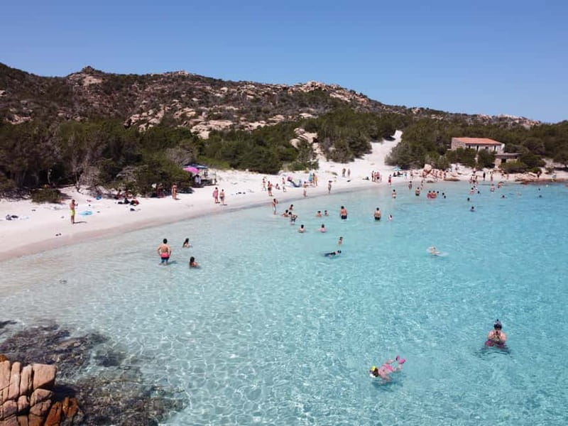 From Palau: 4 stops boat tour to La Maddalena archipelago - Santa Maria beach time: warm sea, sunbathing, and optional on-board lunch