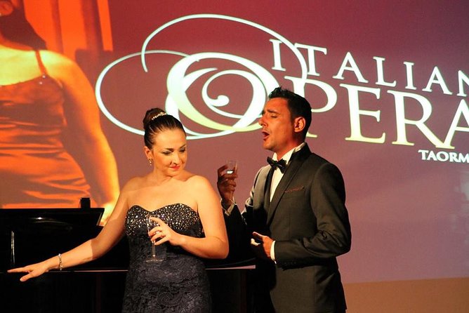 Italian Opera in Taormina - Nazarena Theatre terrace: prosecco, water, snacks, and the view