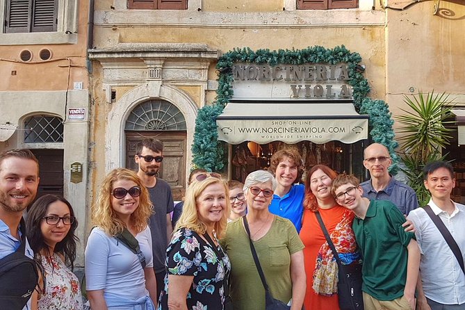 Jewish Ghetto and Campo Dè Fiori By Night Food, Wine and Sightseeing Tour - Campo de’ Fiori: pizza, wine, and a square with a dark past