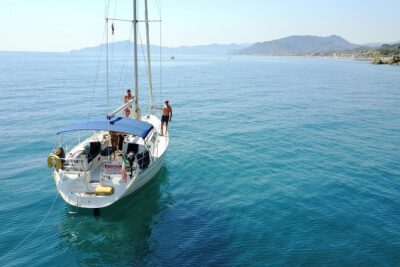 Ligurian Sea Day Sailing Trip by Set Sail Tours/ Lavagna, Italy - Two anchorages for real swimming: Punta Pedale Beach first