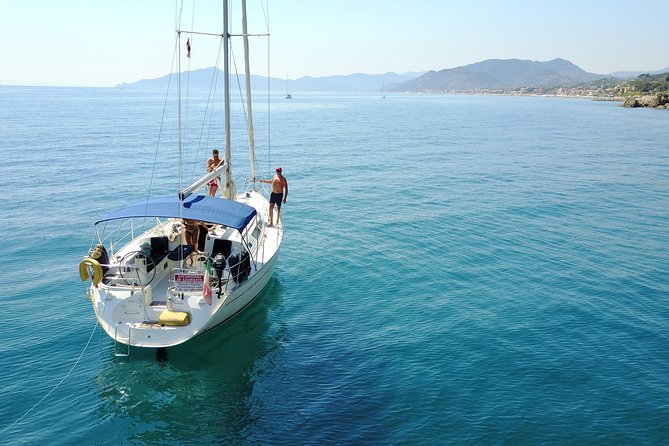 Ligurian Sea Day Sailing Trip by Set Sail Tours/ Lavagna, Italy - Two anchorages for real swimming: Punta Pedale Beach first