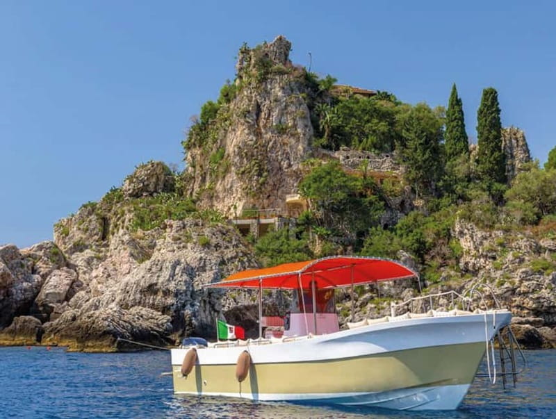 Naxos: Isola Bella, Blue Grotto, & Mazzarò Bay Boat Tour - The First Coast Pass: Grotta della Conchiglia and Quick Taormina Context