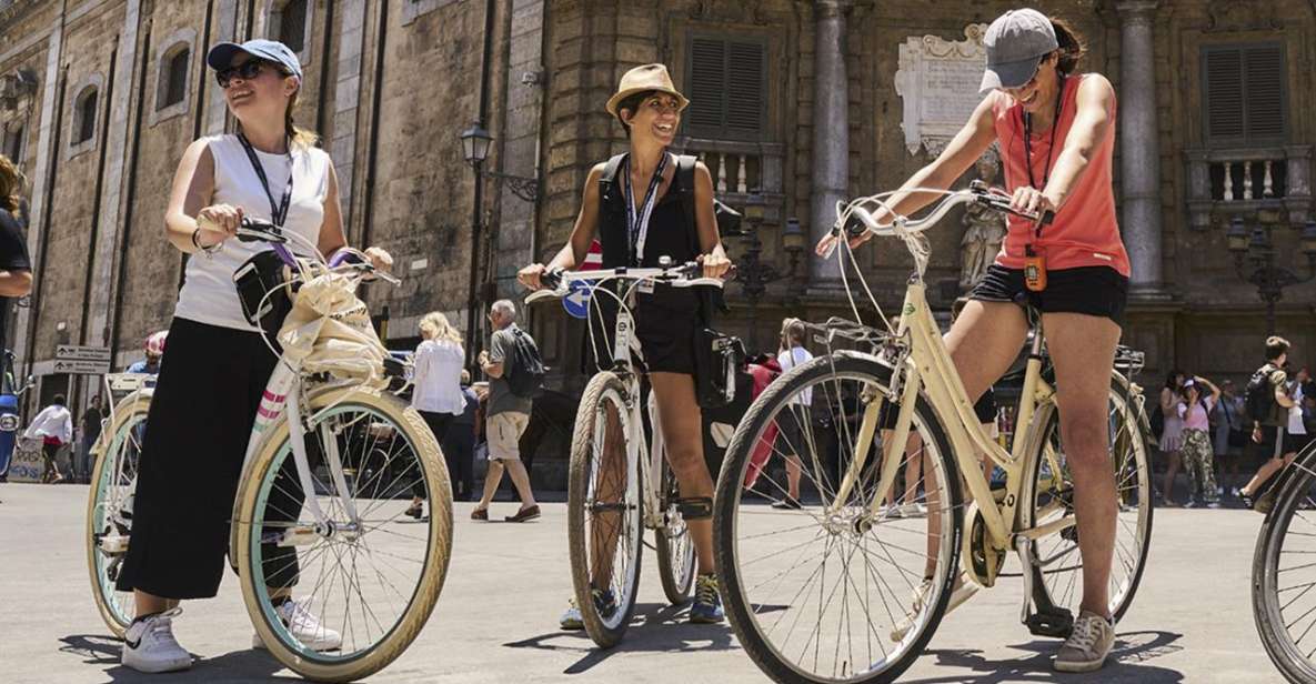 Palermo: Guided Bike Tour with Street Food Tasting - Helmets, Headsets, and a Guide Who Keeps You With the Group