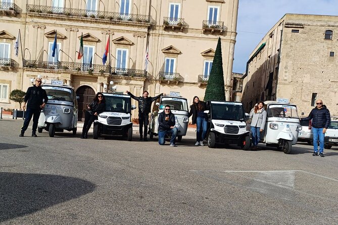 Private Tour of Taranto aboard an Ape Calessino - Piazza Fontana and the clock tower: small stops, crisp details