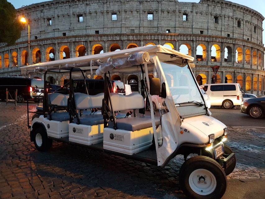 Rome: 2-Hour Golf Cart Sightseeing Tour at Night - Castel Sant’Angelo and the river mood finish