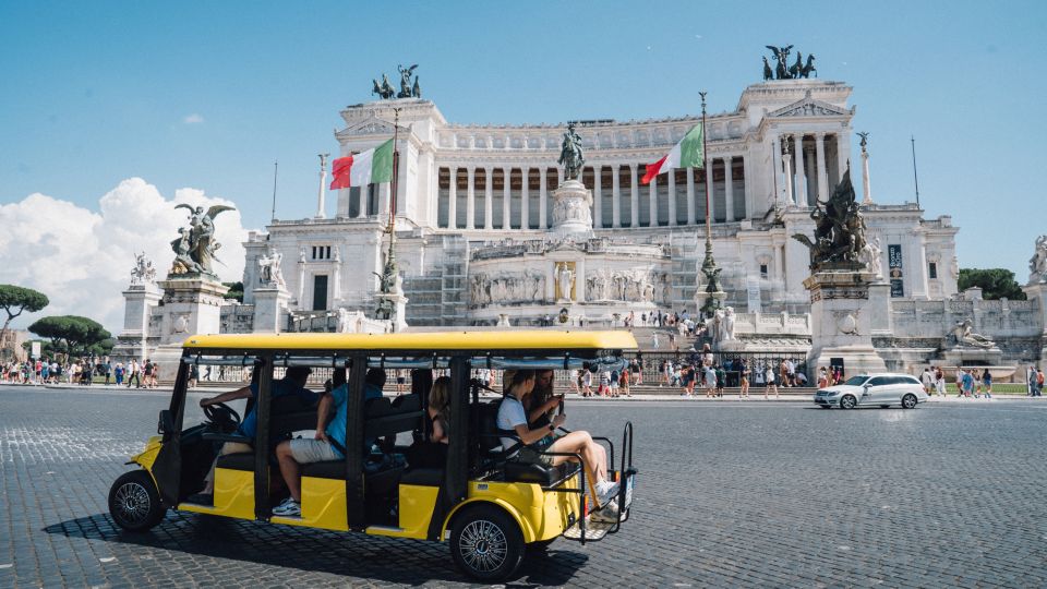 Rome: City Highlights Golf Cart Tour with Local Guide - Meeting on Via Monterone 19: how the tour keeps the group together
