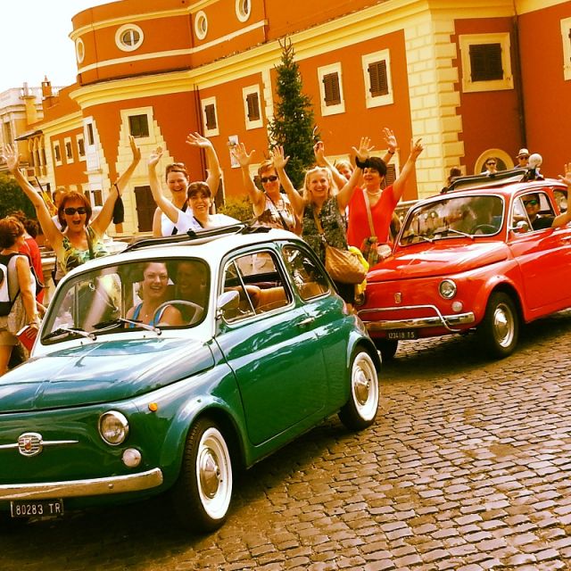 Rome Driving Tour By Vintage Fiat 500 - Aventine Hill Keyhole and Piazza dei Cavalieri di Malta Stops