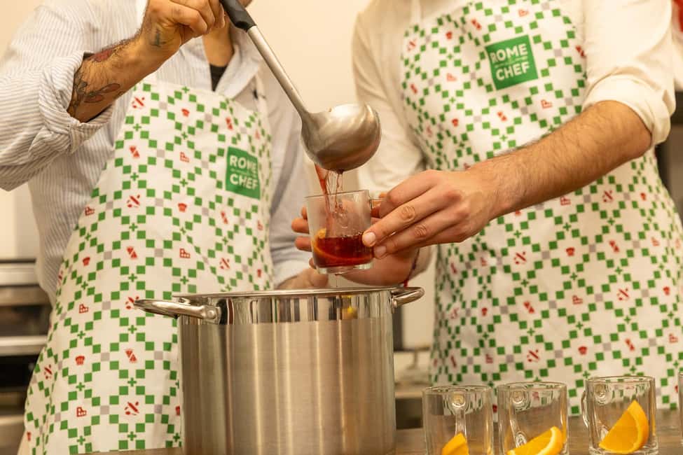 Rome: Family-Friendly Pasta and Tiramisu Cooking Class - Wine, water, and the limoncello finish