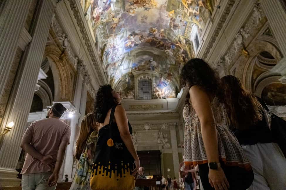 Rome: Moonlight Walking Tour – Free for Kids - Sant’Ignazio di Loyola and Galleria Sciarra: where the route gets interesting
