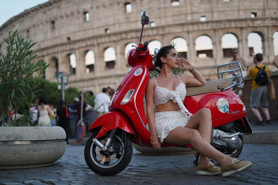 Rome: Photo Tour by Vespa Scooter - Getting started at Via del Colosseo 31 (helmet on, nerves off)