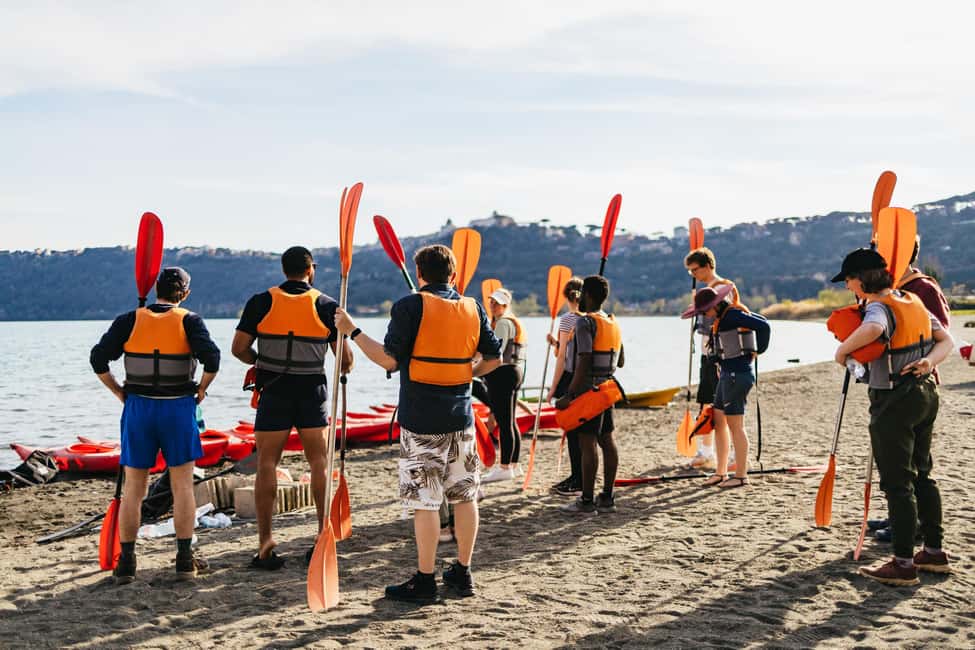 Rome: Popes' Lake, Kayak Tour with Swimming & Roman Pizza - The Secluded Beach Swim Stop: Refresh When Conditions Allow