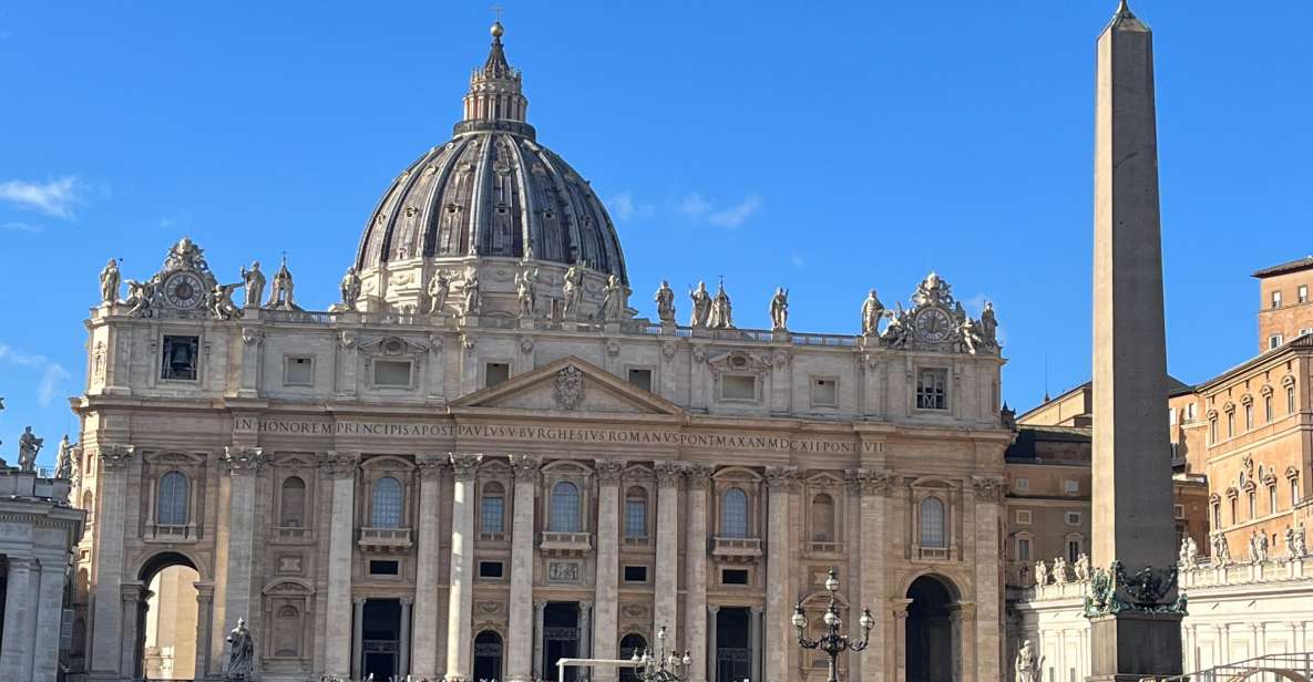 Rome: St. Peter's Basilica and Papal Grottoes Guided Tour - St. Peter’s Square: Bernini’s visual tricks and the Egyptian Obelisk