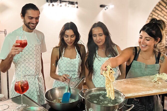 Rome Tipsy Cooking Class: Make Pasta and Mix 3 Spritz Cocktails - The 3-hour flow: from Aperol hello to Limoncello goodbye