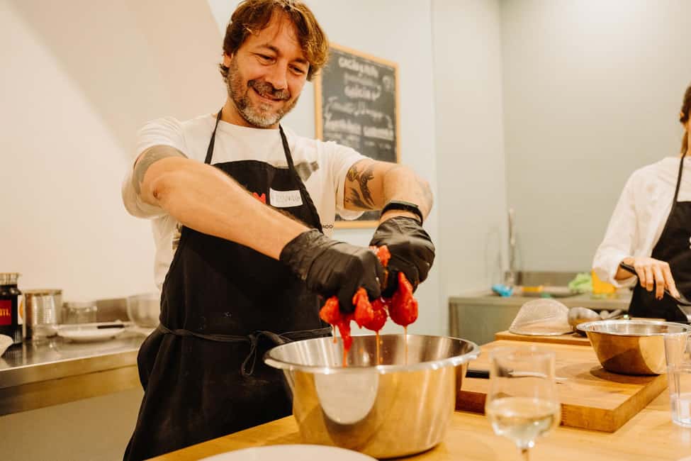 Rome: Traditional Pasta Making Class with Wine & Gelato - Roman sauces and market choices: your menu becomes local