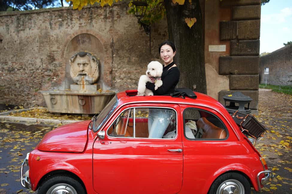 Rome: Vintage Fiat 500 Car Tour with Photographer - Janiculum Hill photo stop: the big viewpoint moment