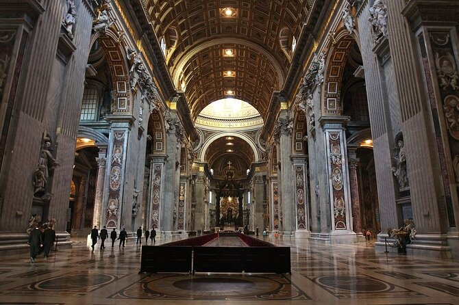 St. Peter's Basilica and Papal Grottoes Guided Tour - St. Peter’s Basilica interior highlights: gold ceilings, marble floor, and the main art