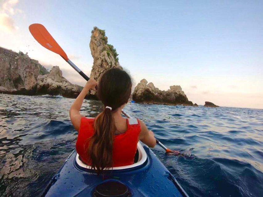 Taormina: Kayak Coastal Tour to Isola Bella and Blue Grotto - Kayaking between Isola Bella and the Blue Grotto