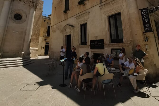 Tour of Lecce with a visit to the basement of the ancient synagogue - Stop 2: Basilica di Santa Croce and its baroque symbol clues