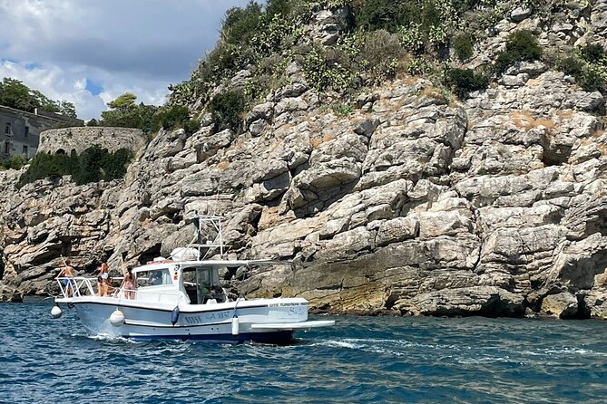 Tourist boat tour of the Gaeta peninsula - Monte Orlando cliffs, Grotta del Turco, and the sea caves you can’t reach by car