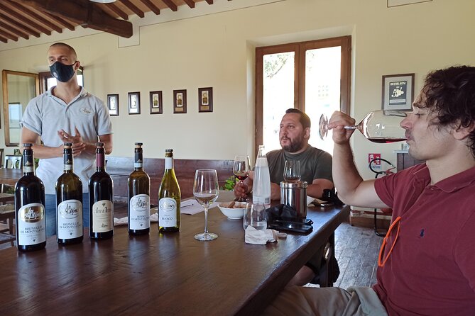 Val d'Orcia Brunello Wine Tour with Montalcino and Montepulciano - Montalcino winery visit: from vines and barrels to tasting vintages