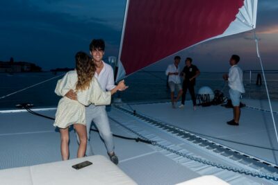 Venice: Night Catamaran Cruise of the Lagoon - Live Tenor Saxophone Sets the Tempo for the Whole Trip