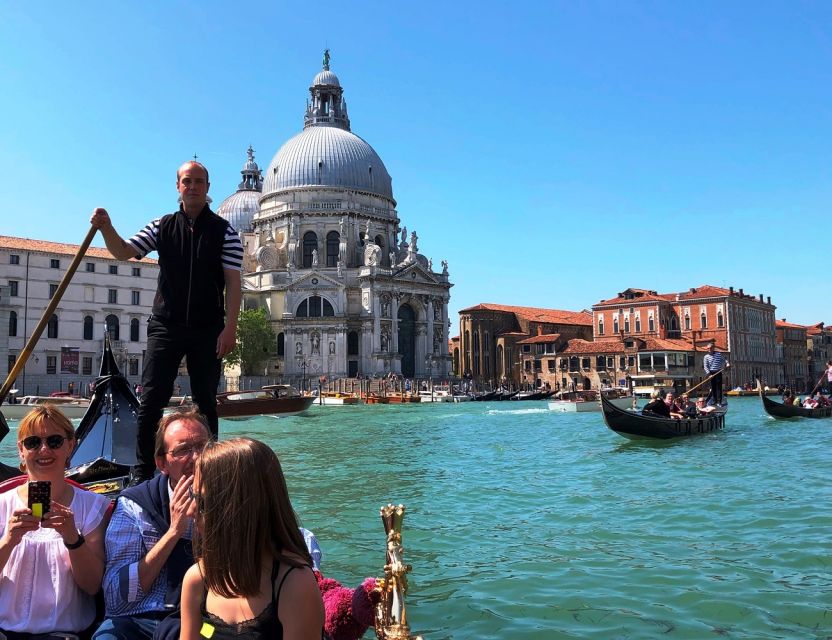 Venice Shared Gondola Ride - The water route: Basilica della Salute and Teatro la Fenice views